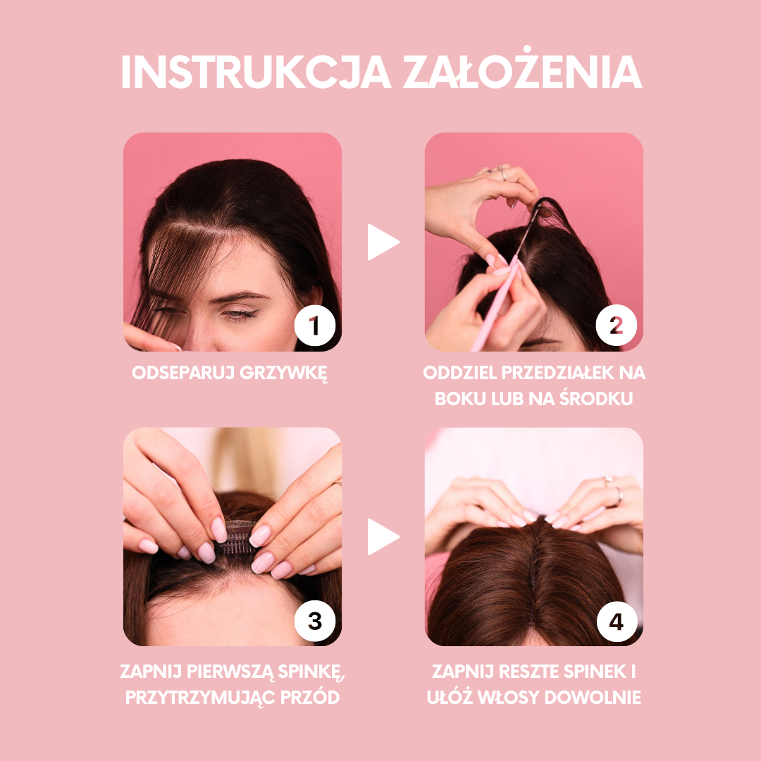 TOPPER NATURALNY CLIP IN DO ZAGĘSZCZANIE WŁOSÓW #6 CIEPŁY BRĄZ