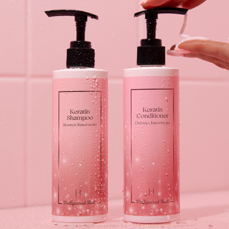 Zestaw Keratynowy do Włosów – Szampon i Odżywka z Hydrolizowaną Keratyną | Hollywood Hair