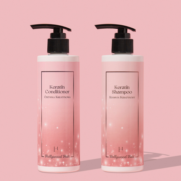 Zestaw Keratynowy do Włosów – Szampon i Odżywka z Hydrolizowaną Keratyną | Hollywood Hair