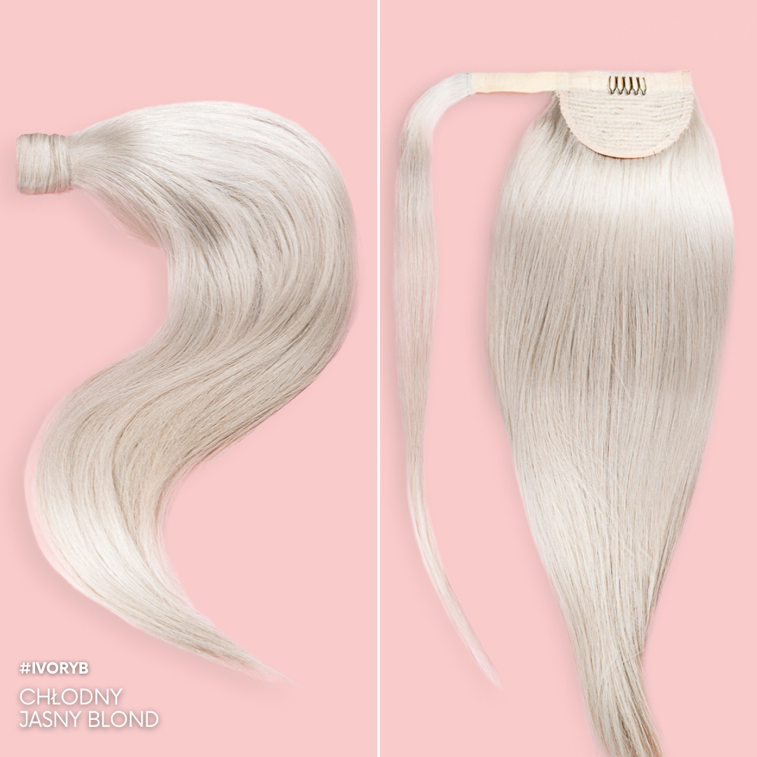 NATURAL PONY 50-70 CM #IVORY B LIGHT COOL BLONDE