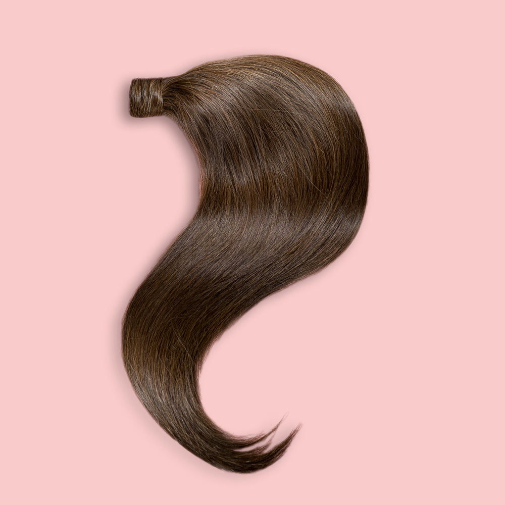 KUCYK NATURALNY 50-70 CM #4 i #8B CIEMNY BRĄZ Z REFLEKSAMI