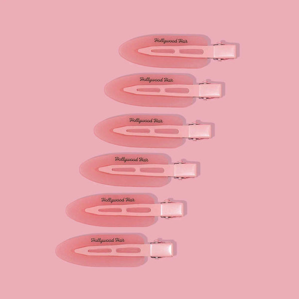 Hollywood Hair HH Clips – Silikonowe Spinki do Włosów Barbie Pink (6 szt.)