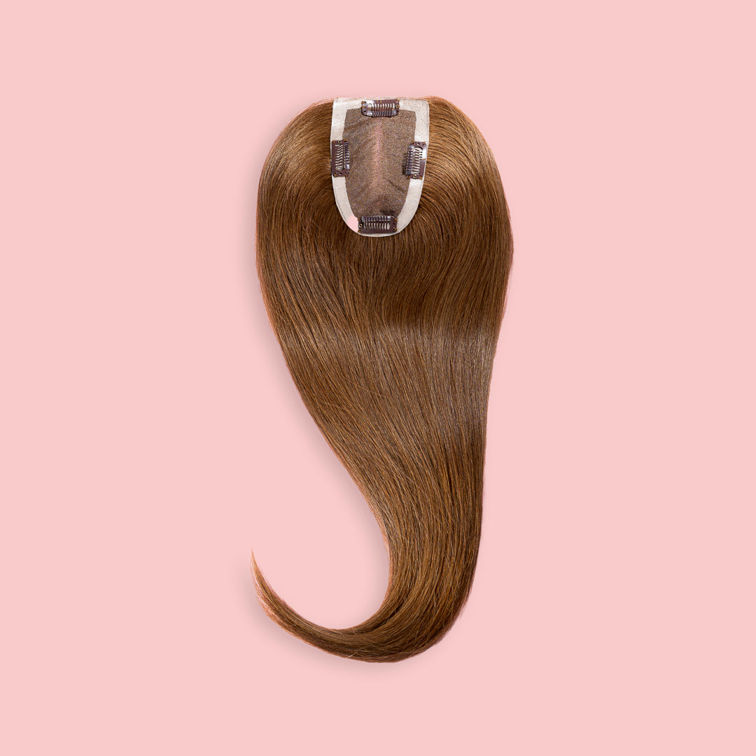 NATURAL CLIP IN TOPPER FOR HAIR THICKENING #6 WARM BROWN