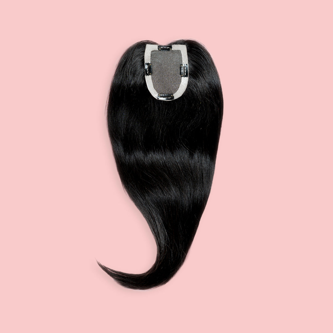 Natural Clip in topper for thickening hair, black #1